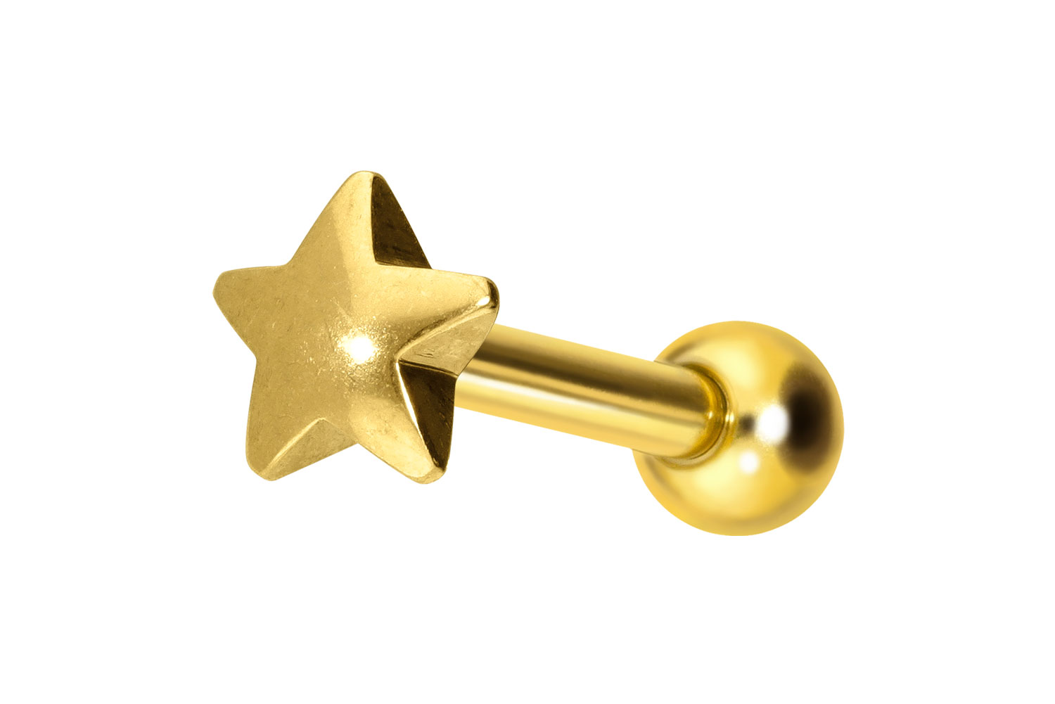 Titan Ohrpiercing mit Innengewinde STERN